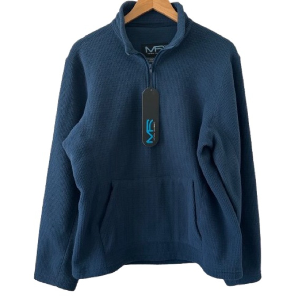 NWT Mens Mack Russo Sweatshirt pullover quarter zip size medium in color blue